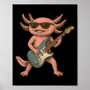 Axolotl Gitarrenrock und Roll Gift Men Wome Poster
