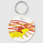 Axolotl Gold-Albino Schlüsselanhänger (Vorderseite)