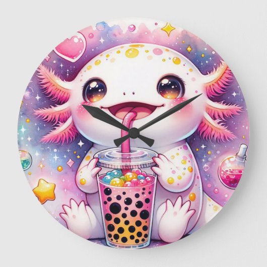 Axolotl Große Wanduhr (Vorderseite)