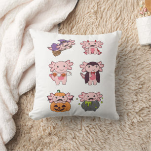 Axolotl Halloween Devil Pumpkin Vampire Costume Kissen