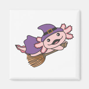Axolotl Halloween Hexenkind Hexen Kostüm Magnet