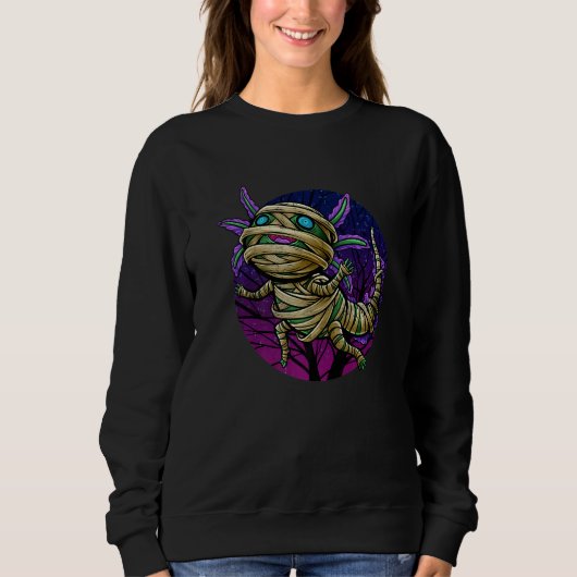 Axolotl Halloween Mummy All Hallows Eve Costume Sweatshirt (Vorderseite)