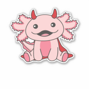 Axolotl Halloween Niedlich Devil Kids Hexen Kostüm Aufkleber