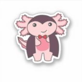 Axolotl Halloween Niedlich Devil Vampire-Kostüm Aufkleber (Vorderseite)