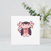 Axolotl Halloween Niedlich Devil Vampire-Kostüm Einladung (Stehend Vorderseite)