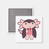 Axolotl Halloween Niedlich Devil Vampire-Kostüm Magnet (Vorderseite/Rückseite)