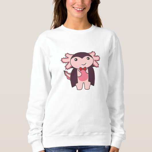 Axolotl Halloween Niedlich Devil Vampire-Kostüm Sweatshirt (Vorderseite)