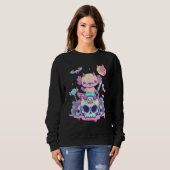 Axolotl Halloween-Schädel Gruseliger Axolotl Paste Sweatshirt (Vorne ganz)