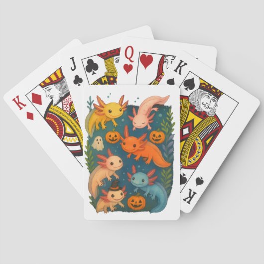Axolotl Halloween Spielkarten (Rückseite)