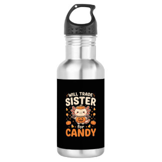 Axolotl Halloween Süßigkeiten Tausch Vektor Design Edelstahlflasche
