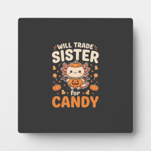 Axolotl Halloween Süßigkeiten Tausch Vektor Design Fotoplatte