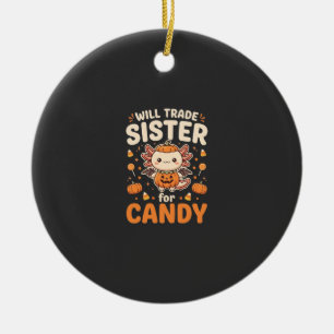 Axolotl Halloween Süßigkeiten Tausch Vektor Design Keramik Ornament