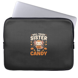 Axolotl Halloween Süßigkeiten Tausch Vektor Design Laptopschutzhülle