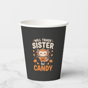 Axolotl Halloween Süßigkeiten Tausch Vektor Design Pappbecher
