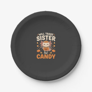 Axolotl Halloween Süßigkeiten Tausch Vektor Design Pappteller