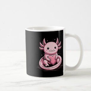 Axolotl hält Herz Valentinstag Cute Valenti Kaffeetasse