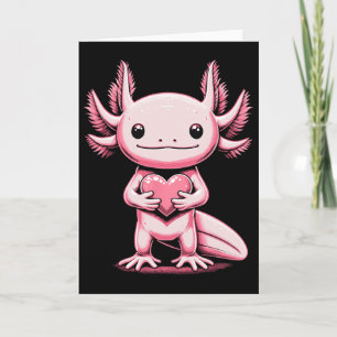 Axolotl hält Herz Valentinstag Cute Valenti Karte