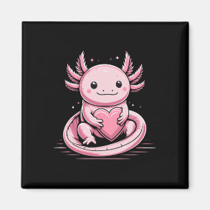 Axolotl hält Herz Valentinstag Cute Valenti Magnet