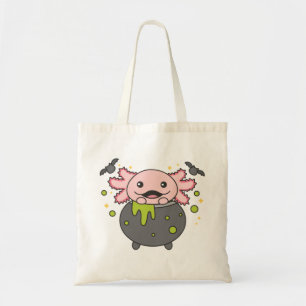 Axolotl Happy Halloween Cauldron Bat Tote Bag Tragetasche