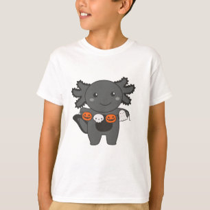 Axolotl Happy Halloween Pumpkin Bat Kostüm T-Shirt