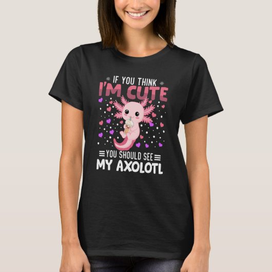 Axolotl Heart Valentine's Day Animal For Womens Ki T-Shirt (Vorderseite)