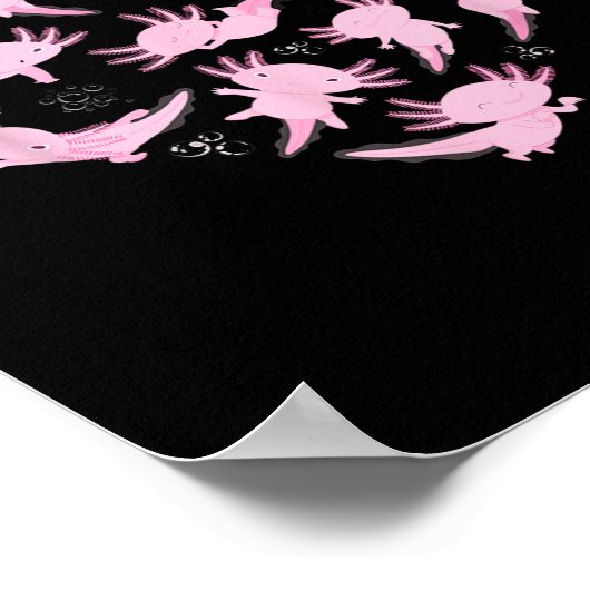 Axolotl Herz für Kinder Axolotl Lover Axolotl Kawa Poster (Ecke)