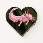 Axolotl-Herz-Notizbuch Notizblock (Rückseite)