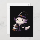 Axolotl Hexe - Niedliches Halloween Postkarte (Vorne/Hinten)