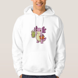 Axolotl Holding Halloween Basket und Matcha Hoodie