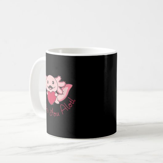Axolotl I Liebe Sie Niedliche Tiere mit Herz Kaffeetasse (Vorderseite Links)