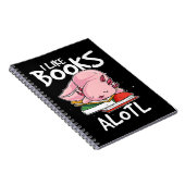 Axolotl I like Books Alotl Funny Animal Reading 34 Notizblock (Rechte Seite)