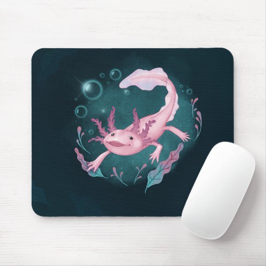 Axolotl ilustration mousepad (Mit Mouse)