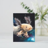 Axolotl im Weltraum Postkarte (Stehend Vorderseite)