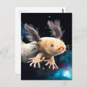 Axolotl im Weltraum Postkarte (Vorne/Hinten)