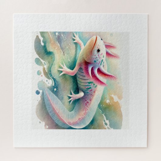 Axolotl in Dreamy Waters 110924AREF134 - Watercolo Puzzle (Horizontal)