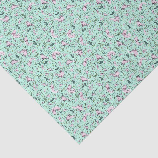 Axolotl in grün seidenpapier (Ausschnitt)