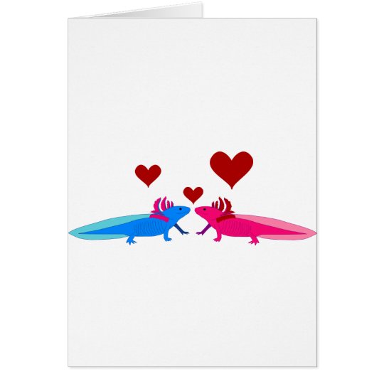 Axolotl in Love Karte