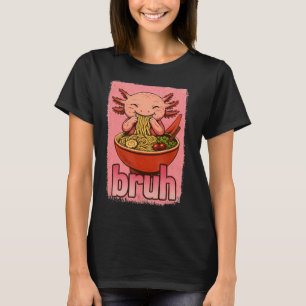 Axolotl isst japanische Ramen-Nudeln T-Shirt