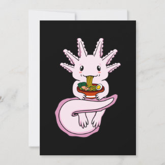 Axolotl isst Ramen Kawaii Tierliebhaber Haustierbe Dankeskarte