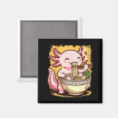 Axolotl isst Ramen-Nudeln Magnet (Vorderseite/Rückseite)