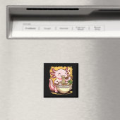 Axolotl isst Ramen-Nudeln Magnet (In Situ (Geschirrspüler))