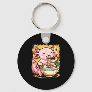 Axolotl isst Ramen-Nudeln Schlüsselanhänger