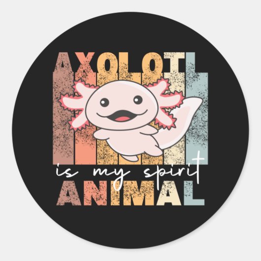 Axolotl ist mein Geisttier - Sweet Axolotl Classi Runder Aufkleber (Vorderseite)
