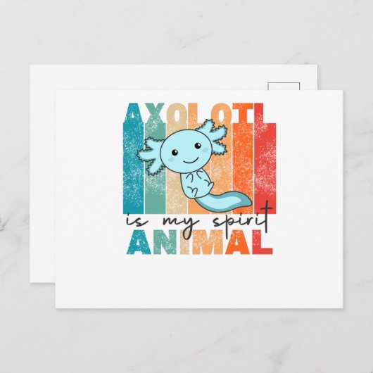 Axolotl ist mein Geisttier - Sweet Axolotl Postkarte (Vorne/Hinten)
