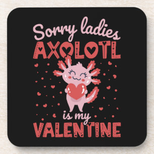 Axolotl ist mein Valentinstag Getränkeuntersetzer