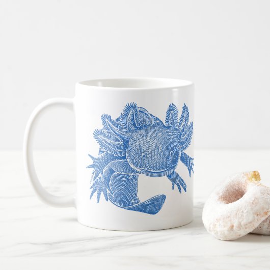 Axolotl-Kaffeetasse - BLAU Kaffeetasse (Mit Donut)