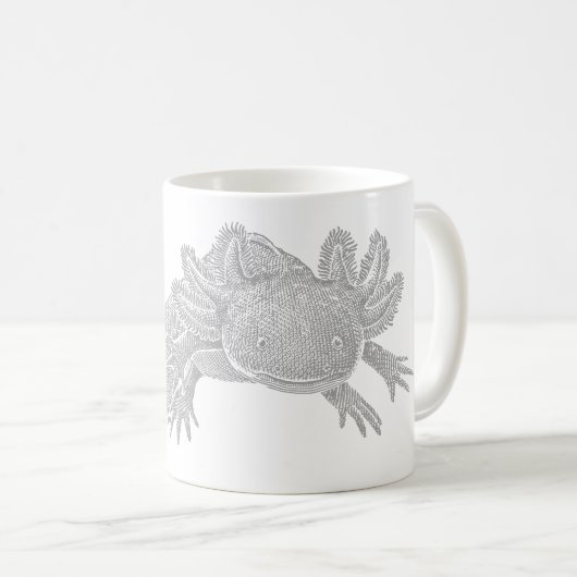 Axolotl-Kaffeetasse - GRAU Kaffeetasse (VorderseiteRechts)