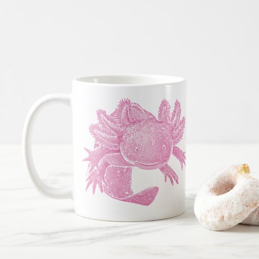 Axolotl-Kaffeetasse - ROSA Kaffeetasse (Mit Donut)