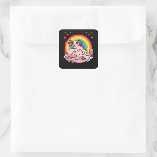 Axolotl Kawaii Blobfish Quadratischer Aufkleber (Tasche)