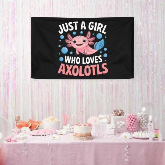Axolotl Kawaii Just A Girl Liebe Axolotls Banner (Party)
